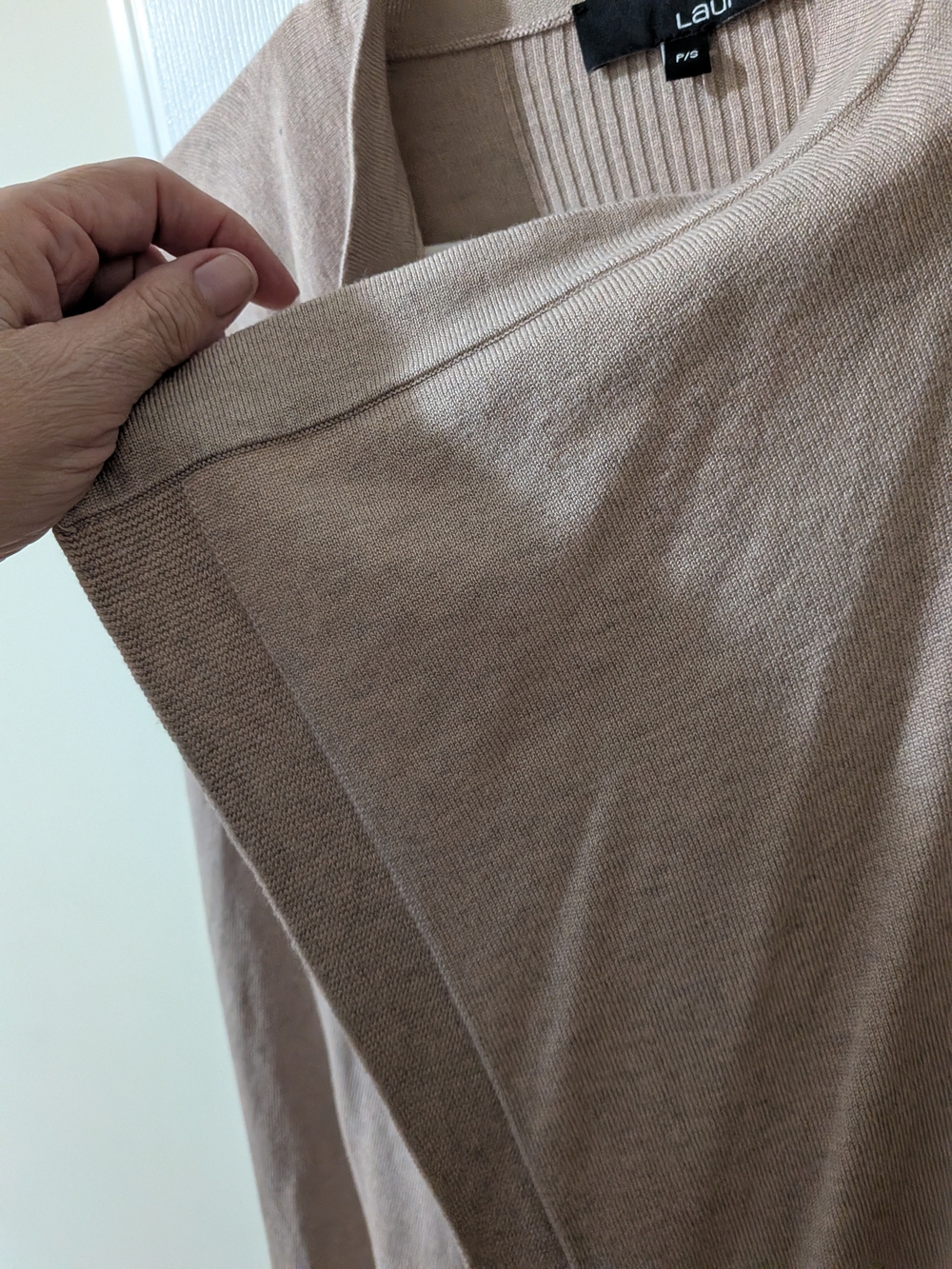 Laura Beige Open-Front Ruffle Cardigan - Picture 7 of 7